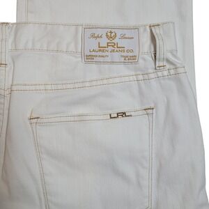 LRL Lauren Jeans Co Womens 14W Denim Pants Ralph Lauren White